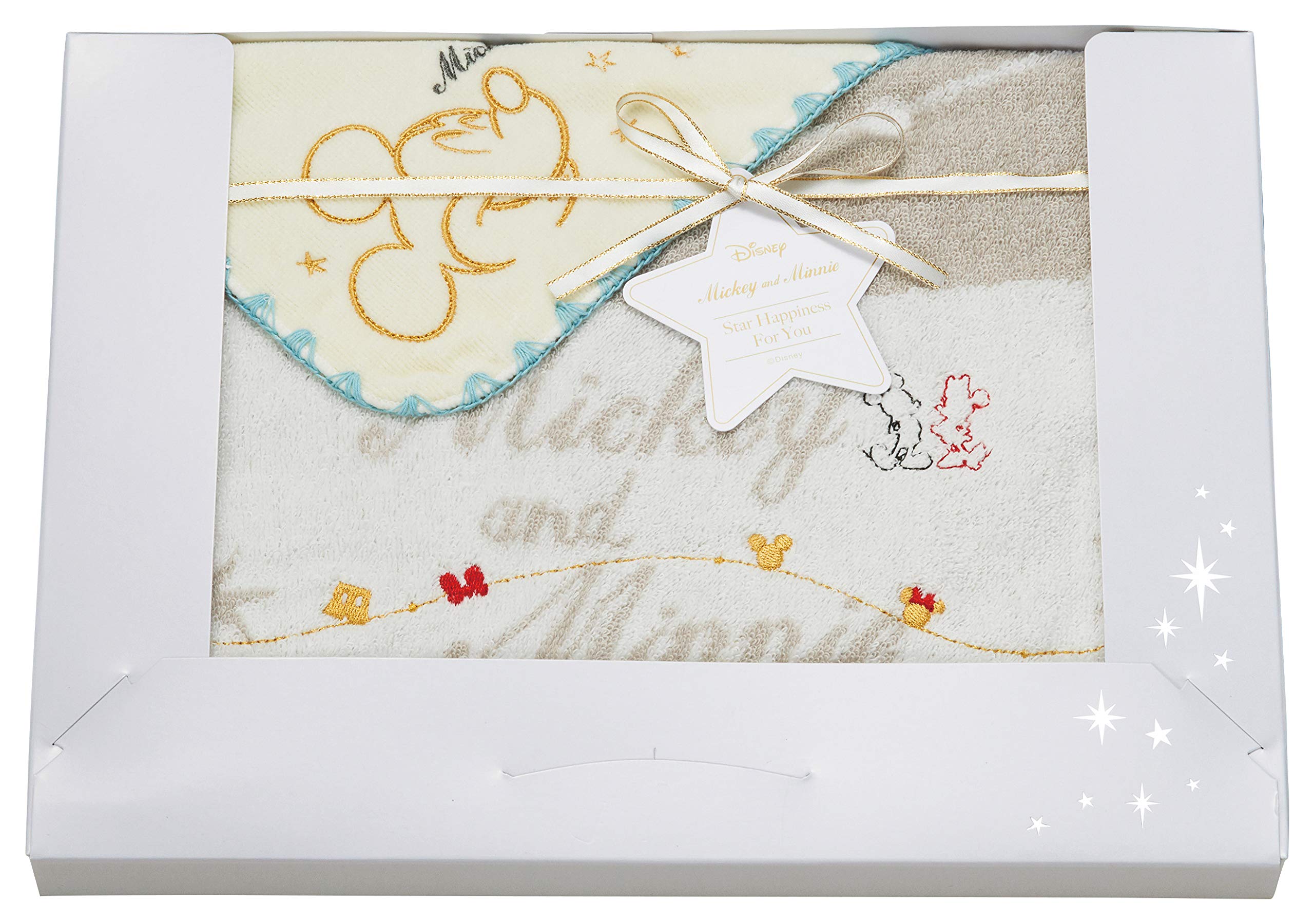 Marushin Towel Star 1 Hand Towel and 1 Face Towel Gift, Greeting, Moving, Disney, Happiness, 2275032600, DS-9020,