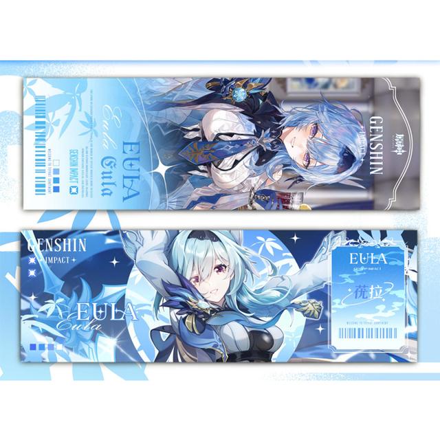 Genshin Impact Collection Karty Hry Záložka Furina Neuvillette Wriothesley Laser Oboustranná vstupenka Anime Tarotová karta Dárek