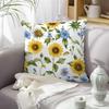 1Pc Small Sunflowers Pillow Cover For Home Living Room Bedroom Sofa Office Decorative Pillowcase Soft Throw Pillows 45X45Cm