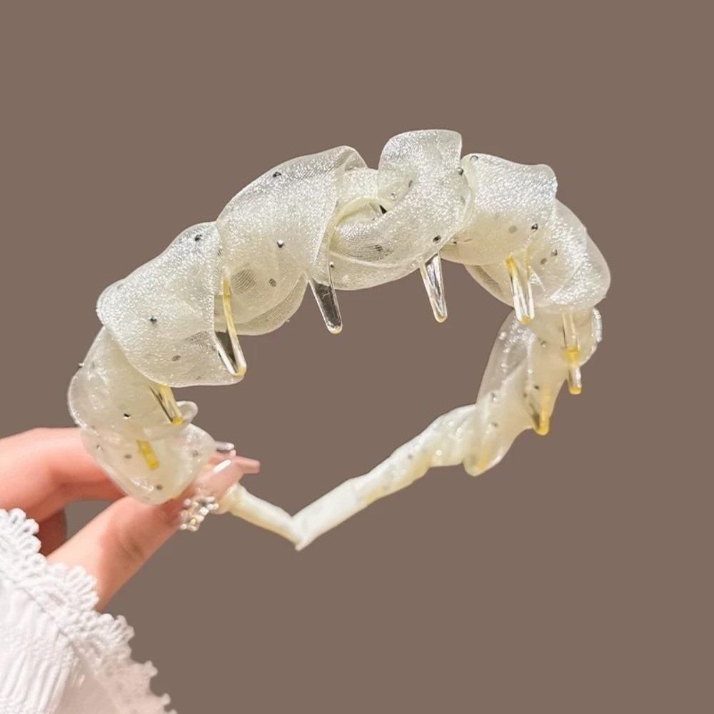 Gefalteter Haarreif Spitzen-Netz-Haarkamm Mode-Haarband für Damen Mädchen