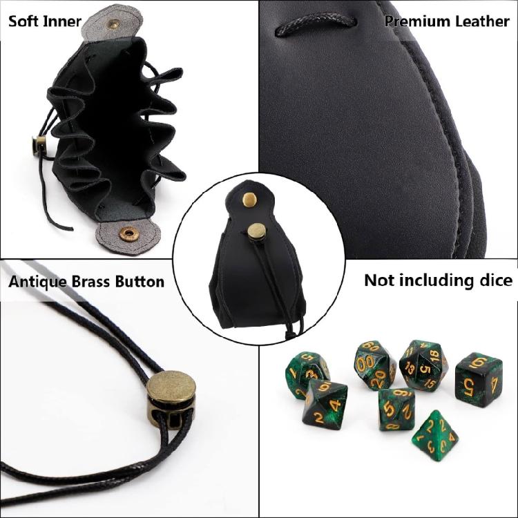 Leather DND-Dice Pouch-Storage Bag for D&D-Dungeons-and Dragons-Gift,Dice Bag