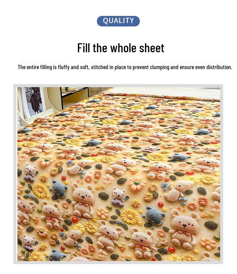 Kids' 3D Cartoon Summer Quilt - Lightweight, Washable Cotton for Dormitory/AC Use