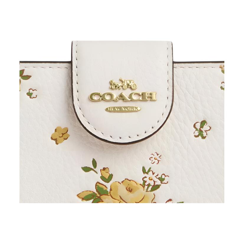 New COACH Leather Wallet Medium Size Women's Chalk Multicolor CAP00-IMCAH