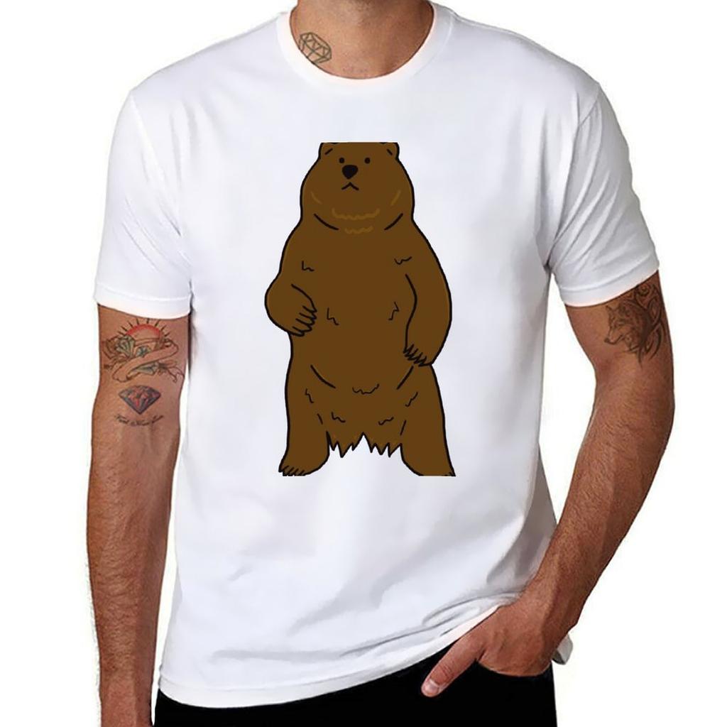 Bear Standing Up TShirt Festival Casual Short Sleeve