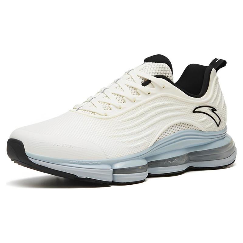 Anta Elastic Adhesive Anti-Slip Wear-Resistant Low-Top Running Shoes Men's White Blue Sneakers 112315501-4