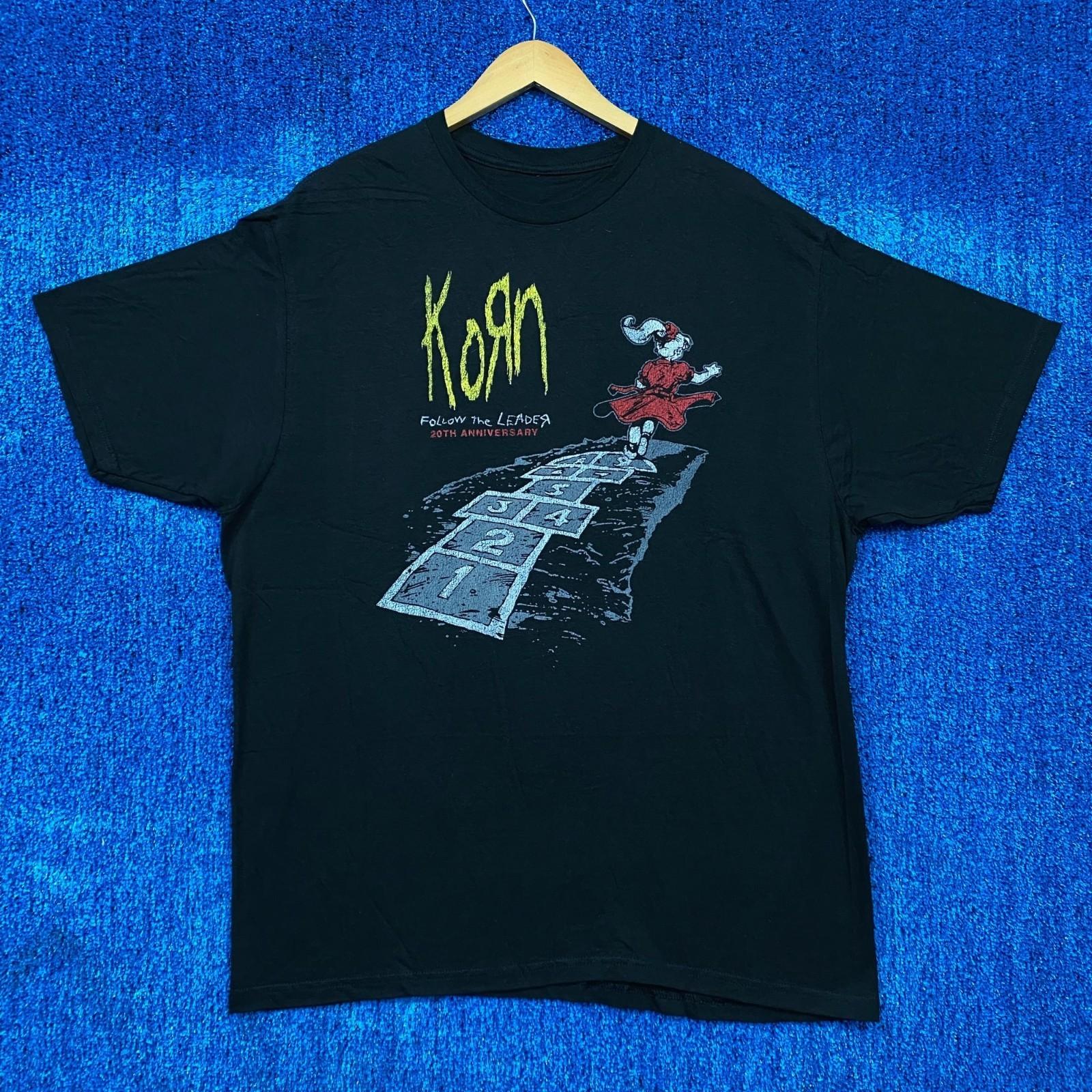 Korn Follow The Leader Nu Metal Band Graphic T-Shirt Size XL XXL