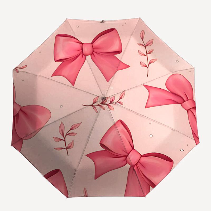 

1pc Bows Floral Automatic Open/Close Umbrella Compact Folding Umbrella, All-Season Portable Umbrella for Women/Men052