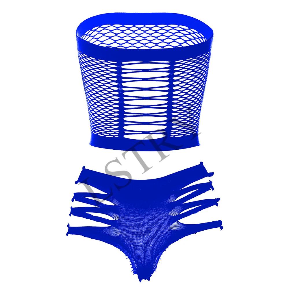 Sexy Lingerie Women Fishnet Bikini Transparent Mesh Bodysuit Erotic Underwear Stockings Porn Costume Sexy Dress Set