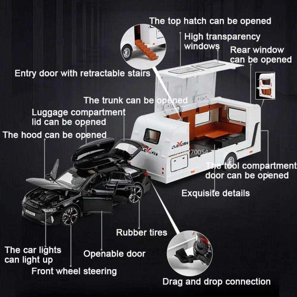 1/32 RS6 RV Simulatie Legeringsmodellen Auto Speelgoed Metaal Diecast Met Terugtrekmechanisme Geluid En Licht Voertuigen Voor Jongens Speelgoed Cadeaus Collectie