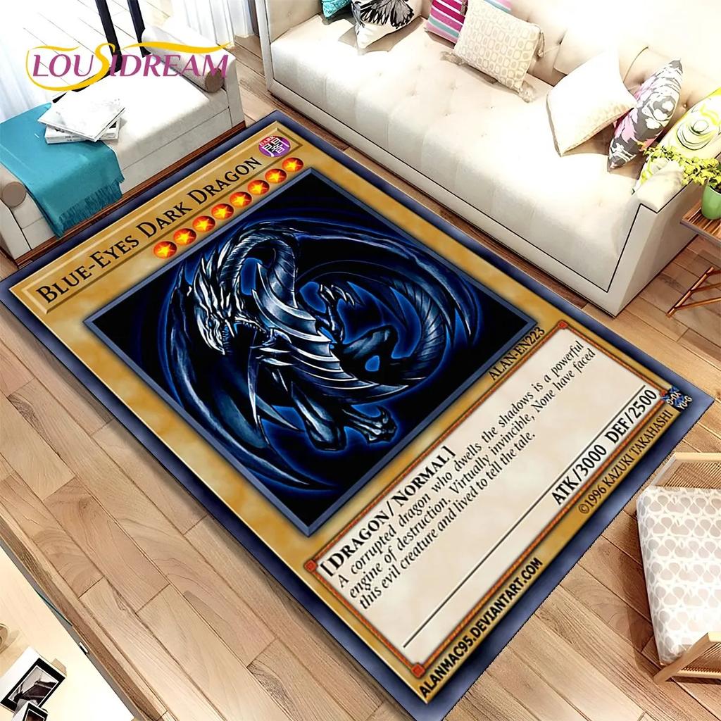 Yu-Gi-Oh CARTA MOSTRO Tappeto Anime Grande, Tappeto per Soggiorno Camera da Letto Divano Decorazione, Tappetino Antiscivolo 3D per Bambini