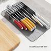 10 Compartments Kitchen Knife Mat Anti-Slip Base Knife Storage Mat Cutlery Drawer Insert  Home Use