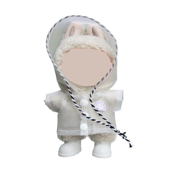 17cm Doll Raincoat Hooded Cape Small Animal Rainwear Waterproof Doll Clothes Gift for Birthday Display Collector