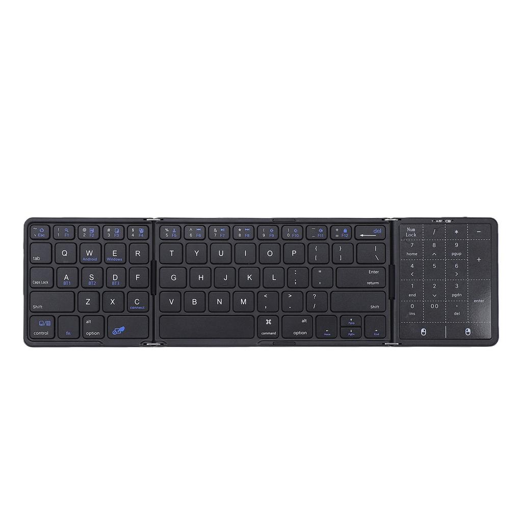 Fold Keyboard Rechargeable Full Size Keys Folding Wireless Keyboard with Touchpad Multi Device Sync for Laptop PC Tablets