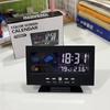 Creative Temperature & Humidity Alarm Clock with Voice-Activated Backlight for Bedroom or Office