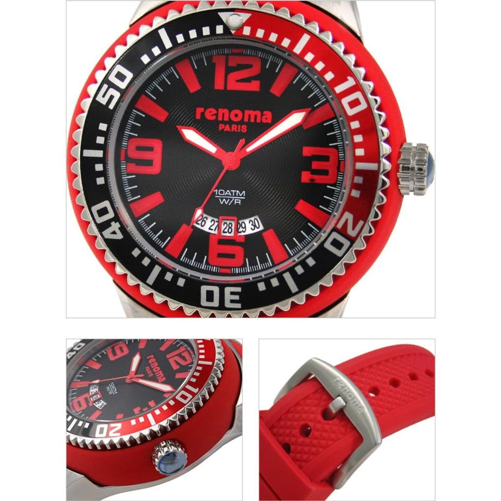 [RENOMA WATCH] RENOMA WATCH 100M Diver Water-Resistant Rubber Band Watch RE130