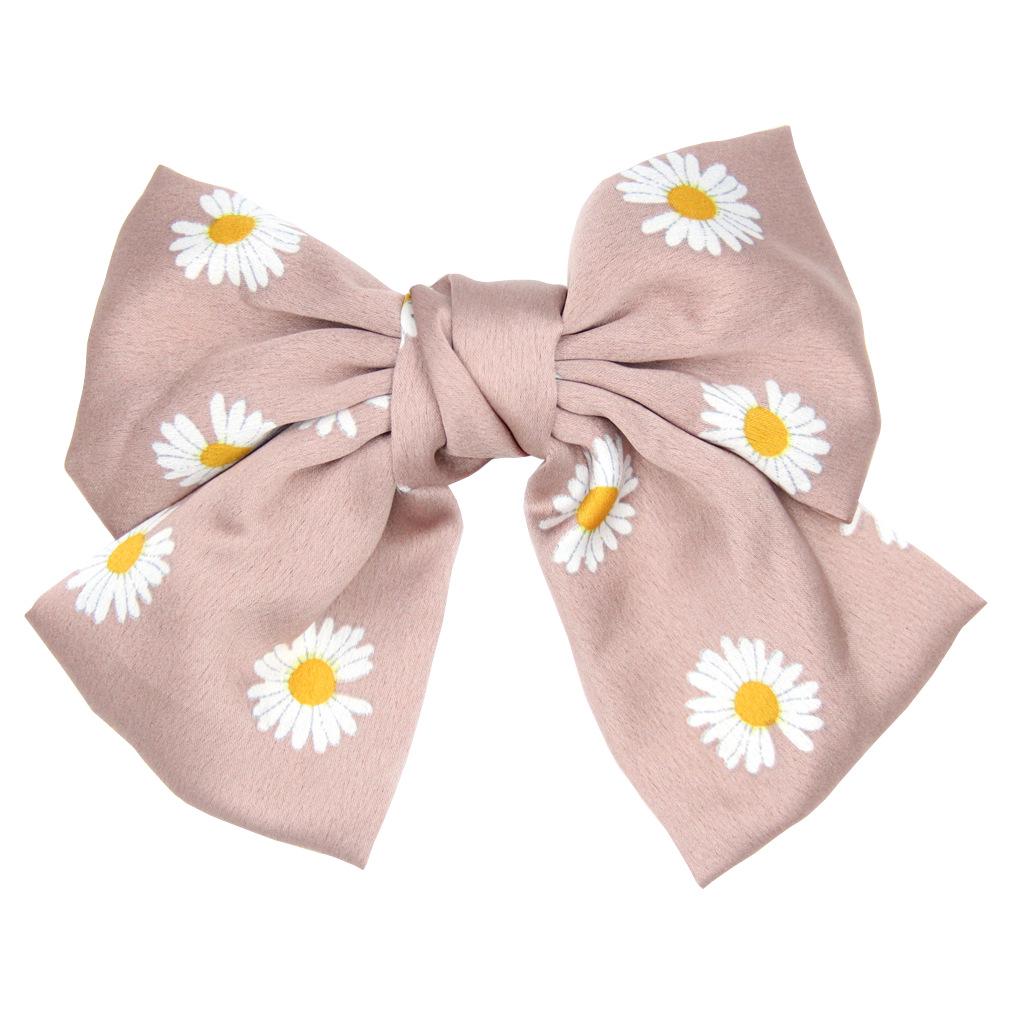 Korean Daisy Bow Double Layer Hair Clip for Girls