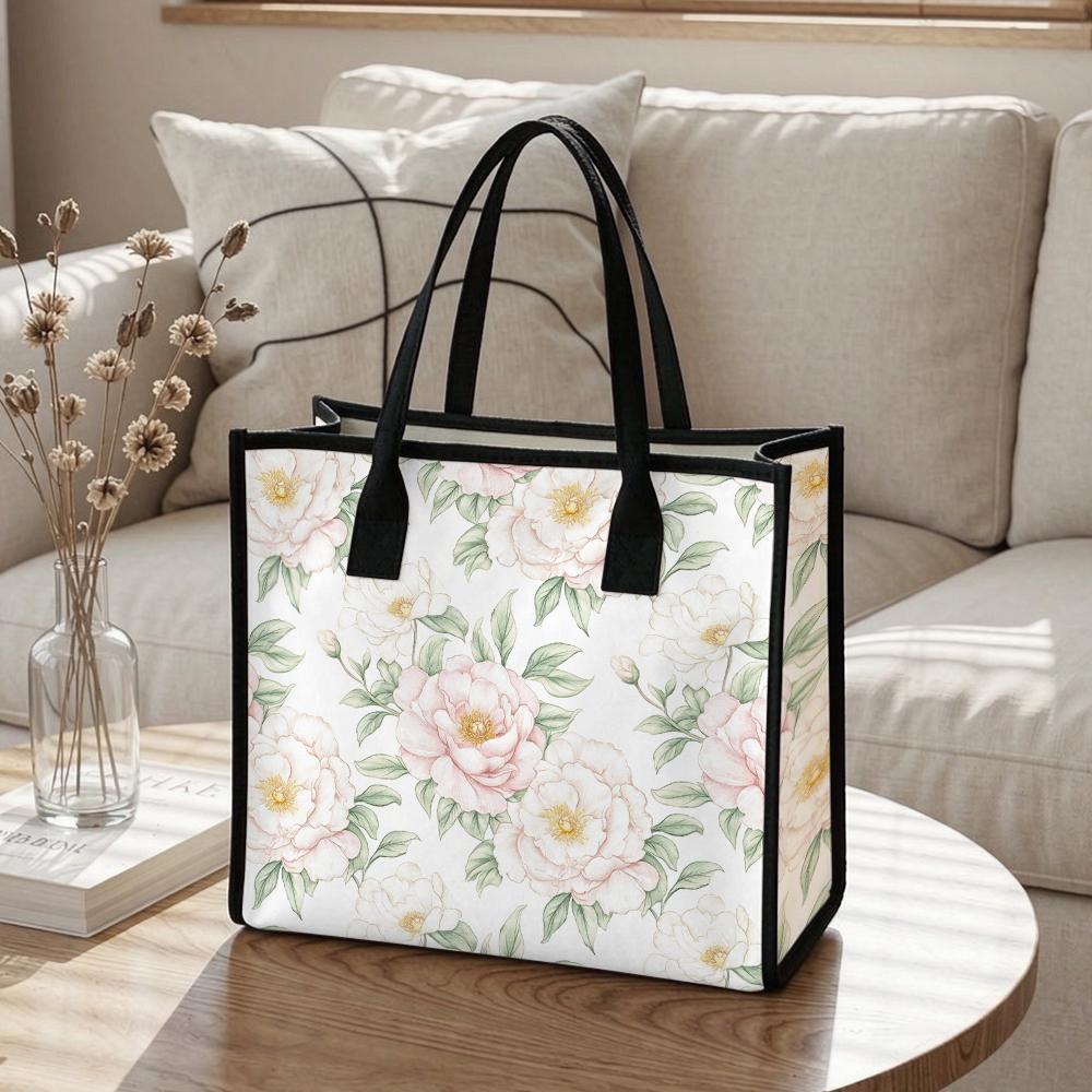 Elegant Floral Print Tote Bag for Daily Use