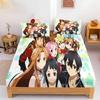 Anime Sword Art Online Fitted Sheet Printed Bedding Set Soft Microfiber Bed Linen Twin Full Queen King Size Anime Bedroom