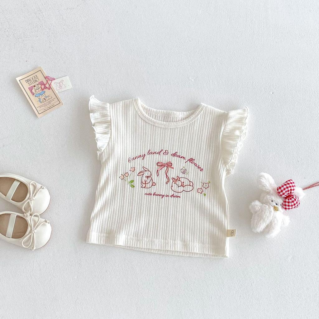Baby Girls Cute Rabbit Print T Shirt Summer Short Sleeve Casual Fashion Top