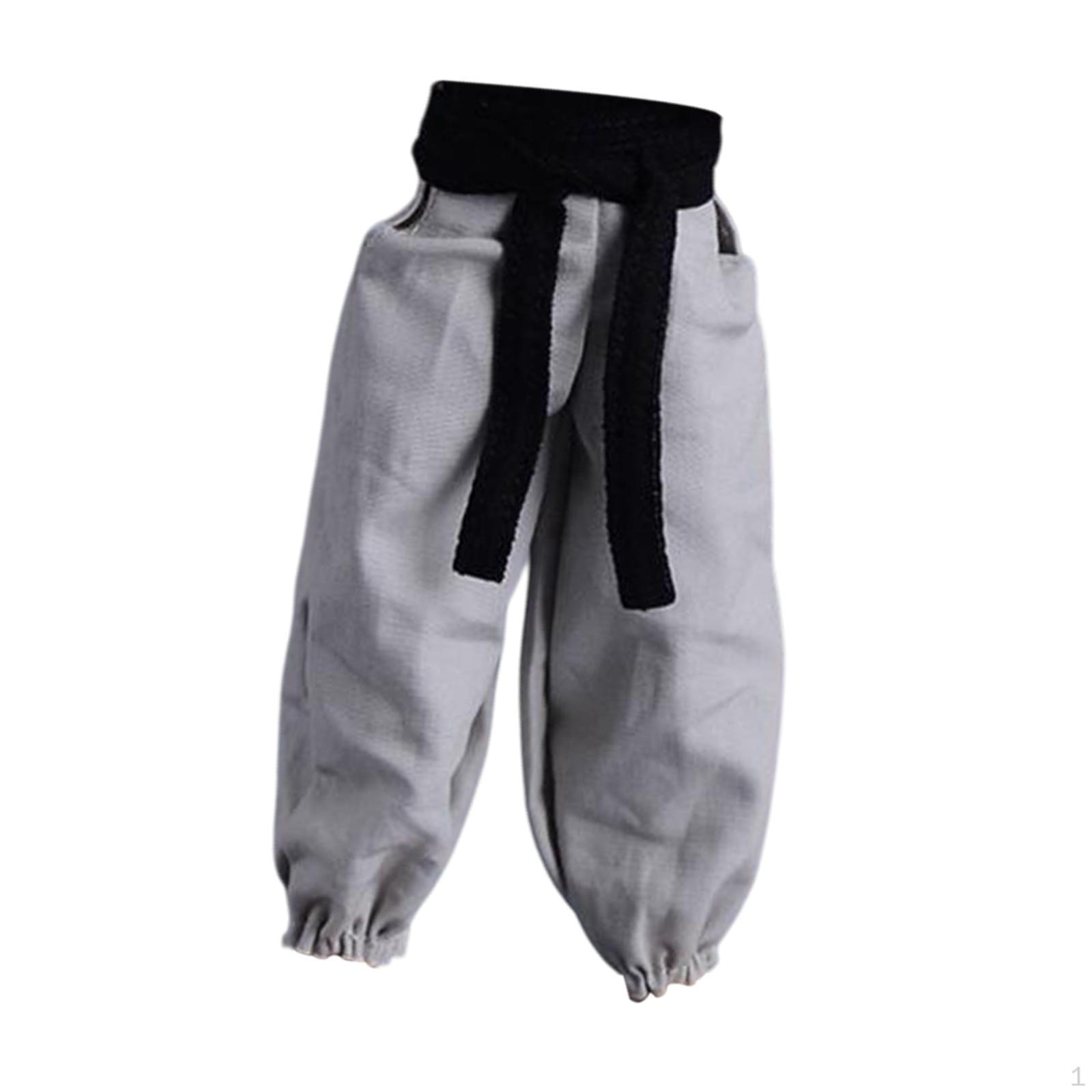 

1/12 Мужские штаны для куклы с поясом, повседневные свободные брюки, мини-длинные штаны для 6-дюймового действия black belt