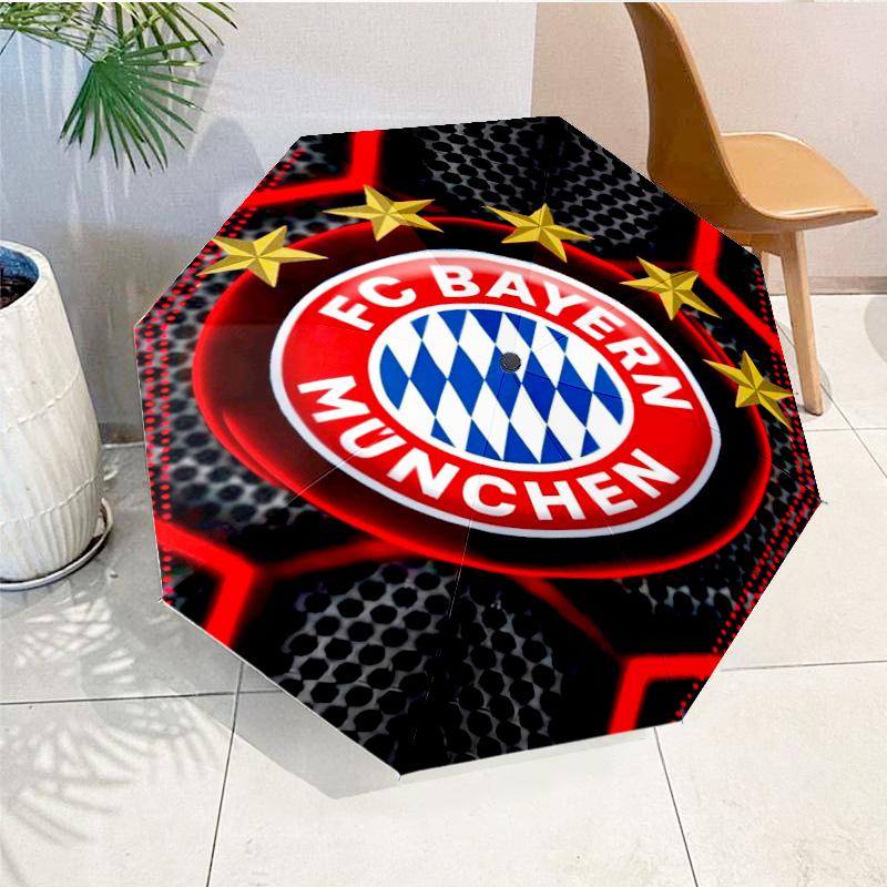 Ombrello Automatico Stampato con Stemma FC Monaco, 8 Stecche per Viaggio, Campeggio, Ombrello Casual, Regalo Essenziale per la famiglia e gli amici