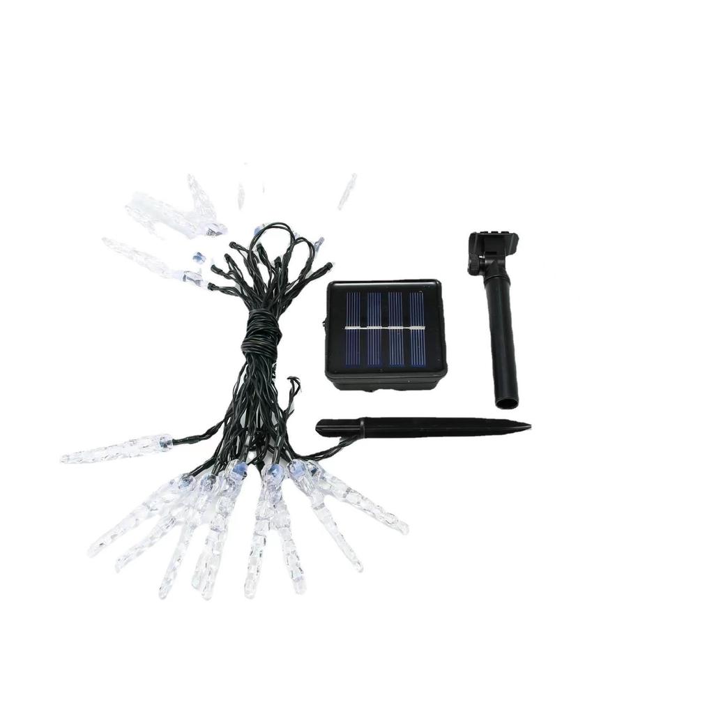 Solar LED Icicle String Lights - Waterproof Fairy Lights for Outdoor Patio & Camping, Christmas & Holiday Decor