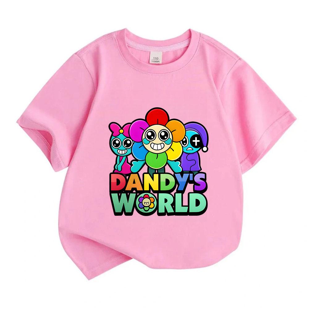 Kids Boys Girls Crew Neck Short Sleeve 100% Cotton T-Shirt, Cute Cartoon Colorful Character Printed Casual Tees for Children Summer Soft Breathable To