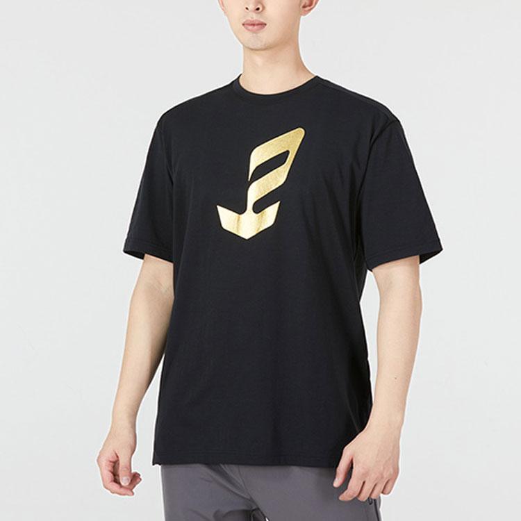 Under Armour Basketball Round Neck Printed T-Shirt Men Tops Black 1361972-001