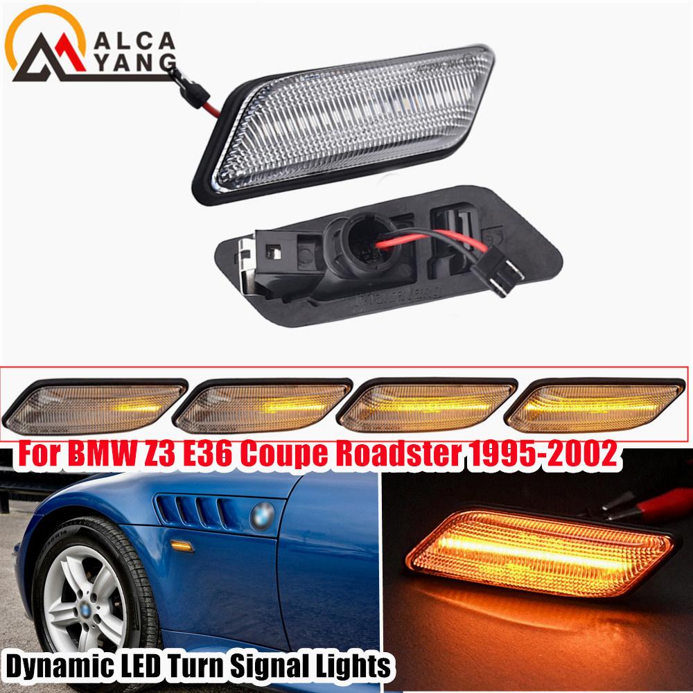 2X LED Side Marker Blinker Turn Signal Lights For BMW E36 Z3 1994 1995 1996 1997 1998 1999 2000 2001 2002 Dynamic Flowing Lamps