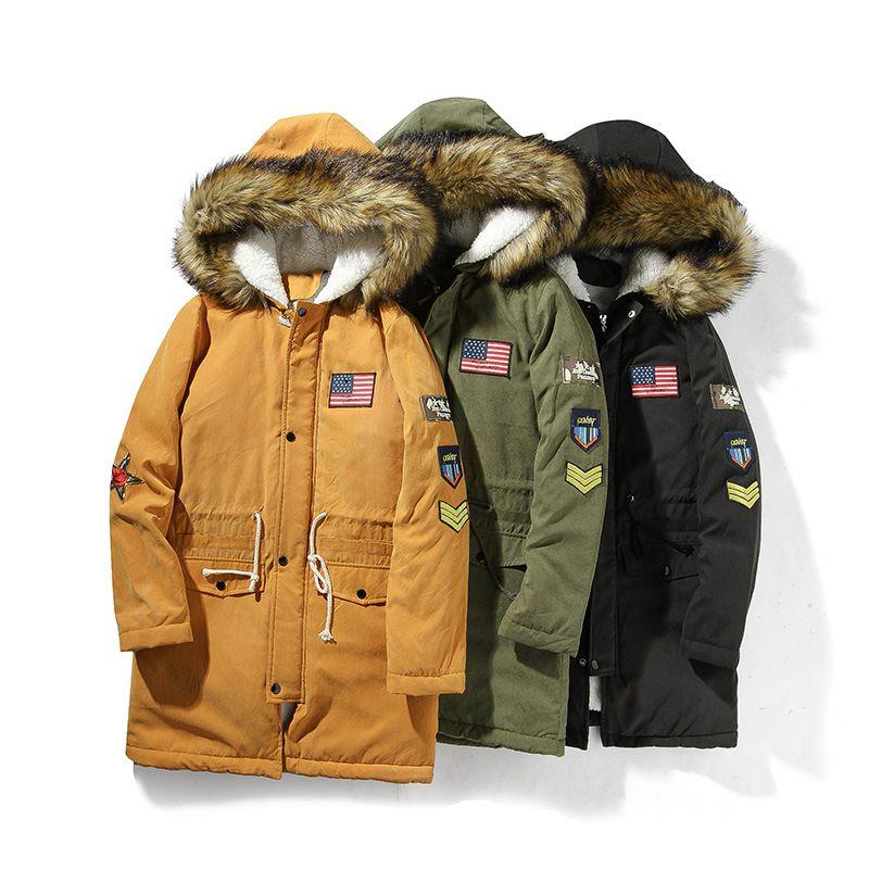Premium Quality Men's Winter Fur Hooded Long Flight Jacket Fleece Coat For Ultimate Warmth