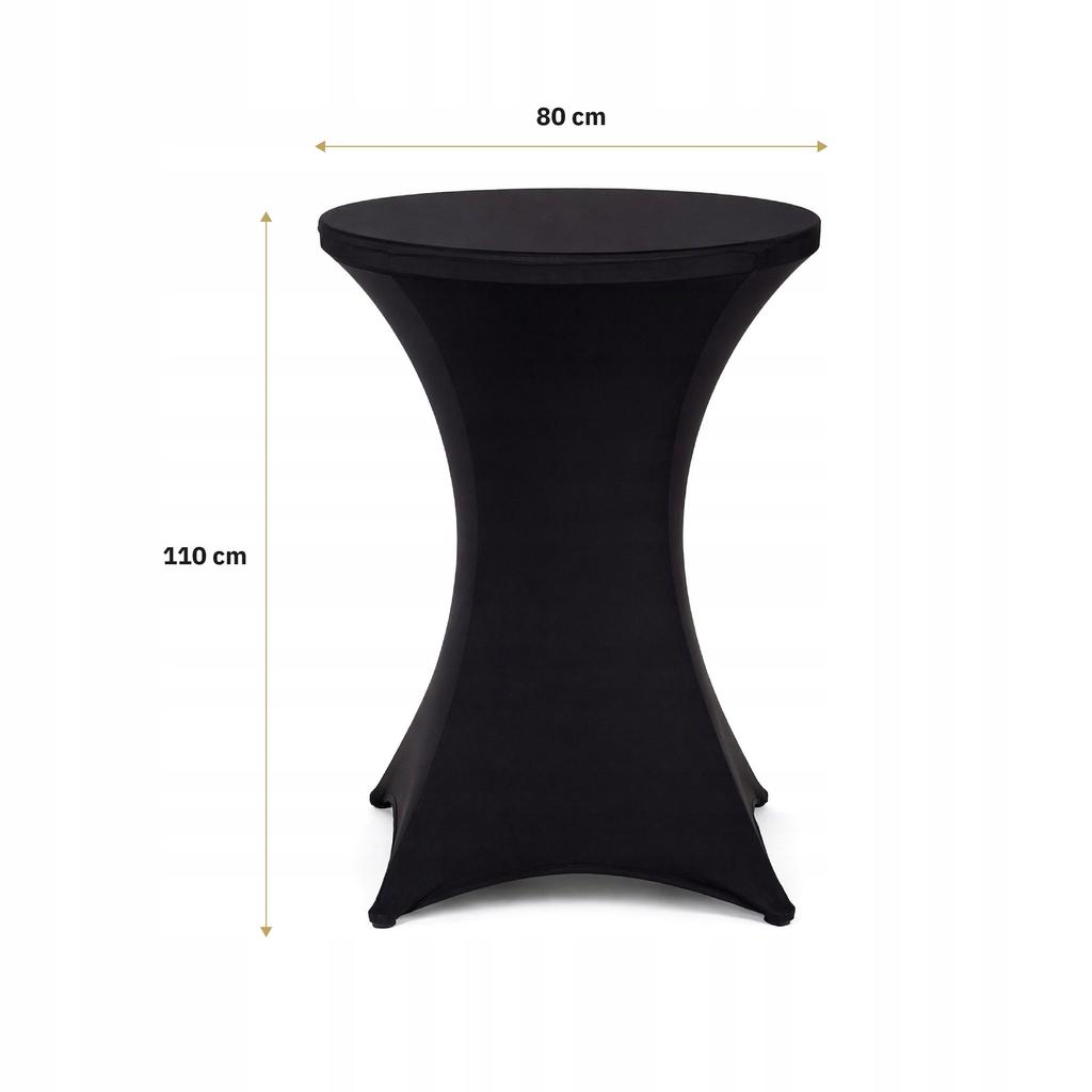 NUFORMA Banquet Table Cover 80 cm Elastic Black