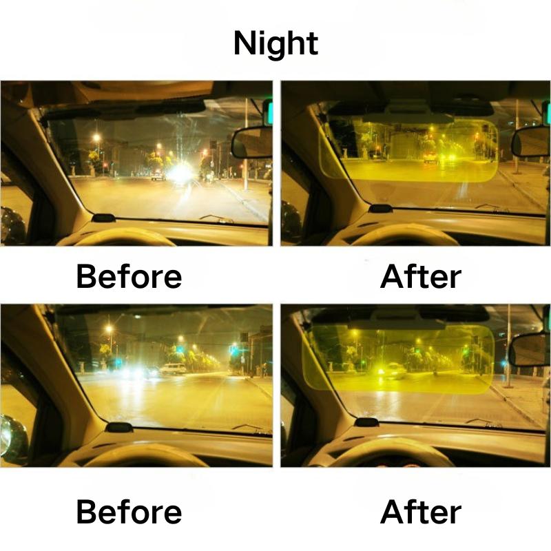 Foldable Car Sun Visor HD Anti-Glare Sunglasses Day & Night Vision Driving Mirror UV Protection Flip-Down Interior Accessories
