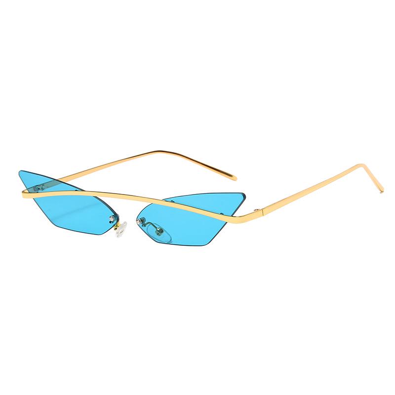 European & American Cat Eye Sunglasses - Unisex Metal Frame with Ocean Lens
