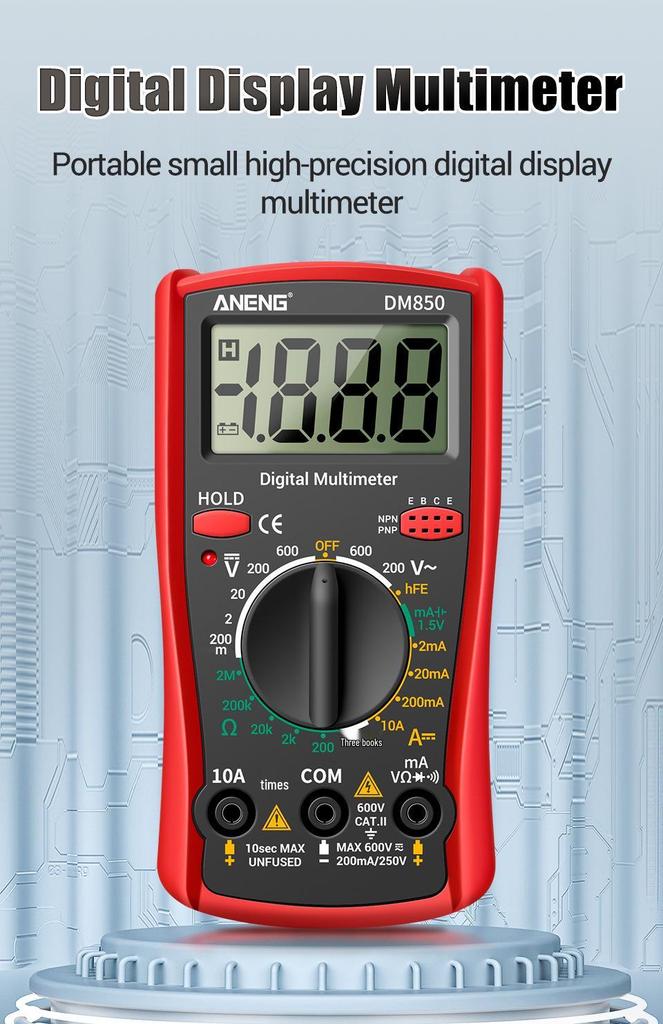 ANENG DM850 High Precision Digital Multimeter for Electricians – Portable and Multifunctional Display Universal Meter.