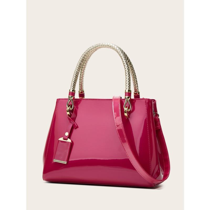 Geantă de mână premium pentru femei din piele lăcuită, capacitate mare, geantă tote