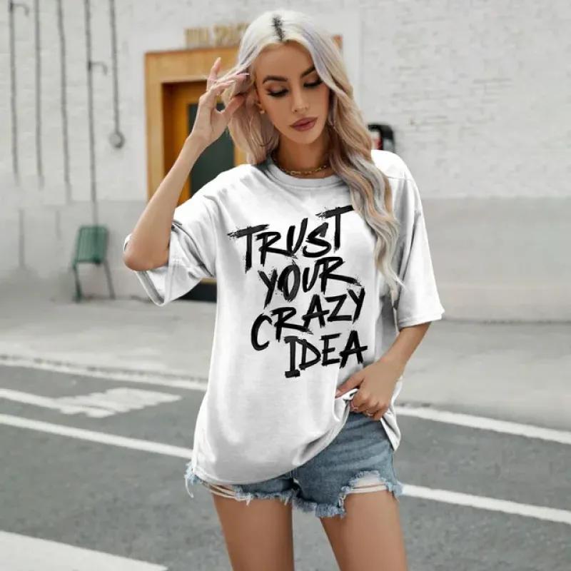 Cartoon Print Loose Simple Short Sleeve High Quality Comfortable Breathable Round Neck T-shirt 2024 Women's New Casual T-shirt