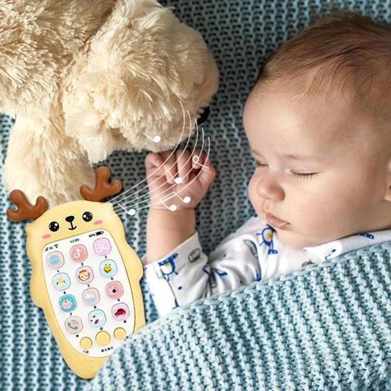 Baby Phone Toy Music Sound Telephone Sleeping Toys With Teether Simulation Phone Kids Infant Early Educational Toy Kids Gifts