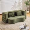 Sofá Grande de Dupla Utilidade, Sofá-Cama Futon Compacto, Sem Montagem, Sofá-Cama de Chão Dobrável, Adequado para Sala de Estar, Quarto e Outros Cômodos, Verde