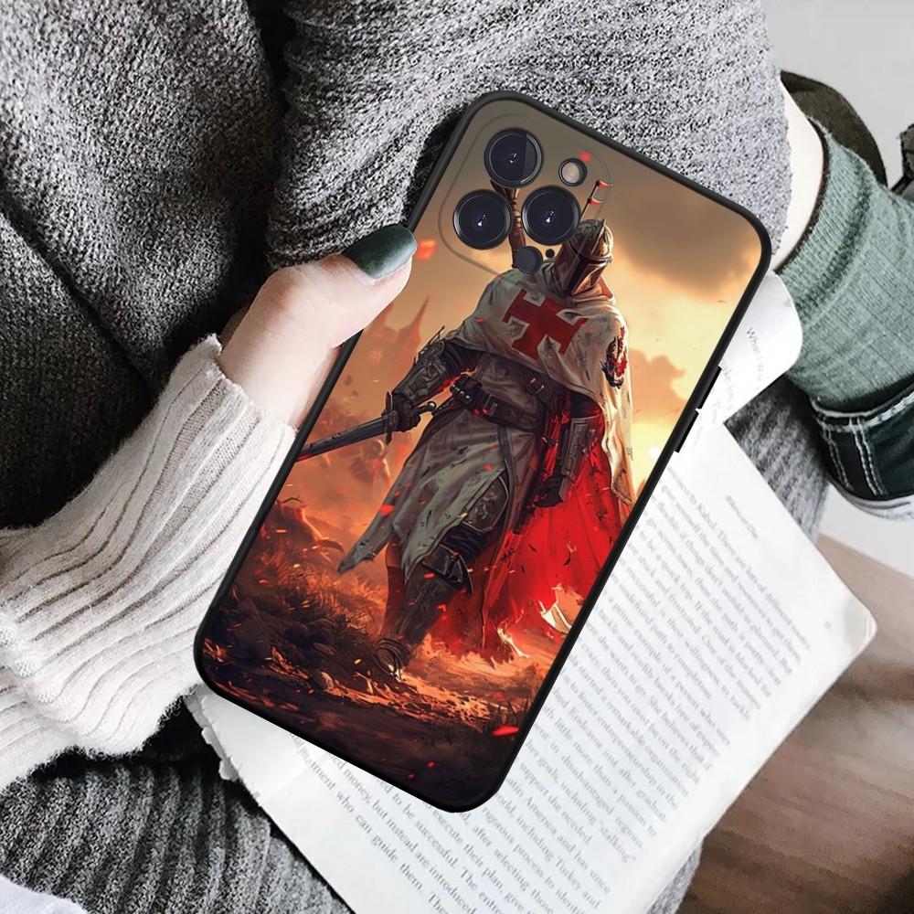 Knights Templar Luxury Phone Case For IPhone 16 15 8 7 6 6S Plus X SE XR XS 14 11 12 13 Mini Pro Max Mobile Case