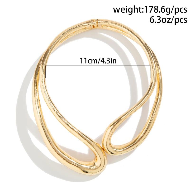 Exaggerated Heavy Metal Big Open Torques Choker Necklace fot Women Goth Adjustable Chunky Chain Grunge Jewelry Steampunk Men New