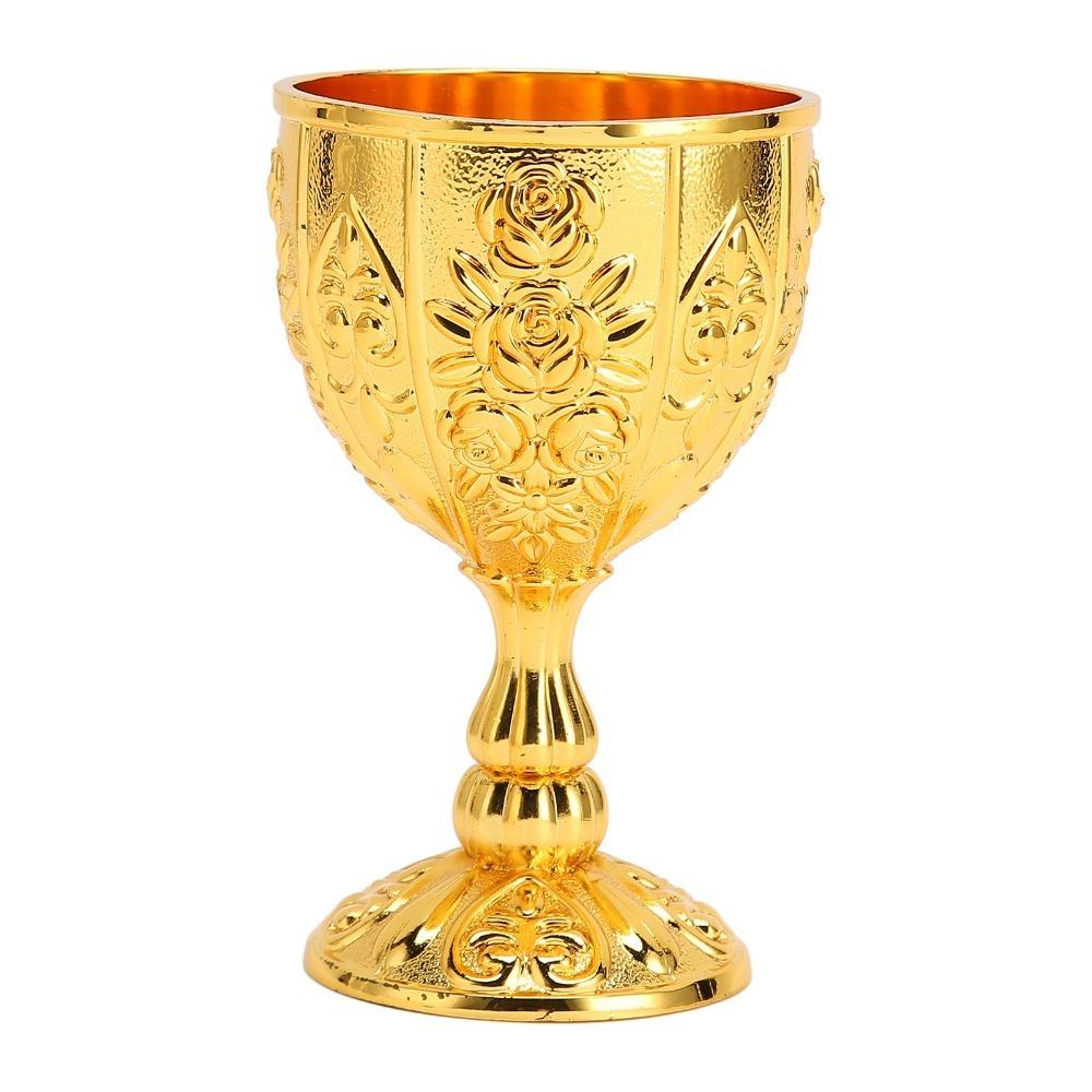 Copas y Cálices Metal Metal Copa de Vino Vintage Oro Copa Vintage Flor Bronce Repujado Copa de Vino Decoración del Hogar