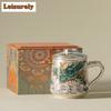 375ml Gilt Silver Dragon The Four Seas Filter Tea Separator Cup Zen Tea Mug With Infuser Tea Making Office Water Cup Supplies