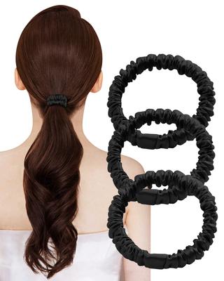 Hair Natural Hair Ties for Gentle On High Stylish Hair Set of 3 Ties, Scrunchies, 100% Silk, Adults, Hair, Non-Staining, Elasticity, Clips, (C)