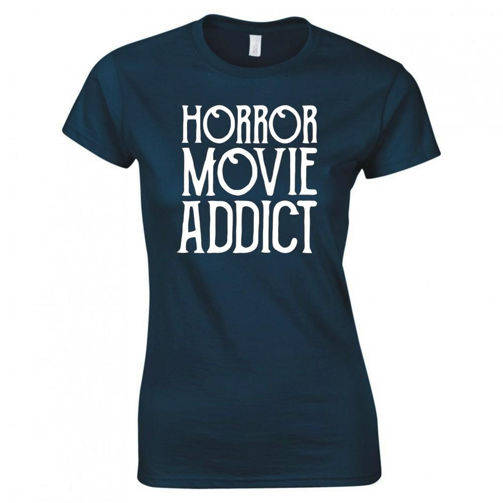 Funny Movie Horror Movie Addict Ladies Skinny Fit Tshirt S