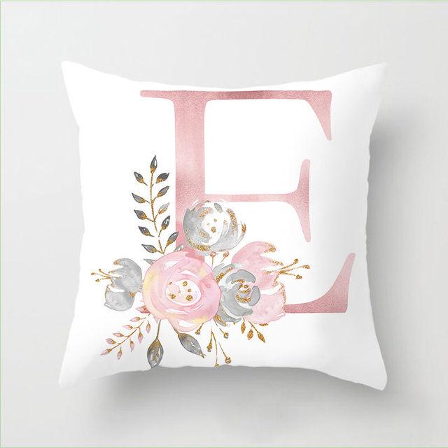 Flower Letter Pillow Soft and Breathable Sofa Car Lumbar Support Office Waist Protection Pillowcase