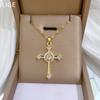 Cross Zircon Light Luxury Temperament Gorgeous Full Diamond Necklace Female Versatile Collarbone Chain Titanium Steel Chain
