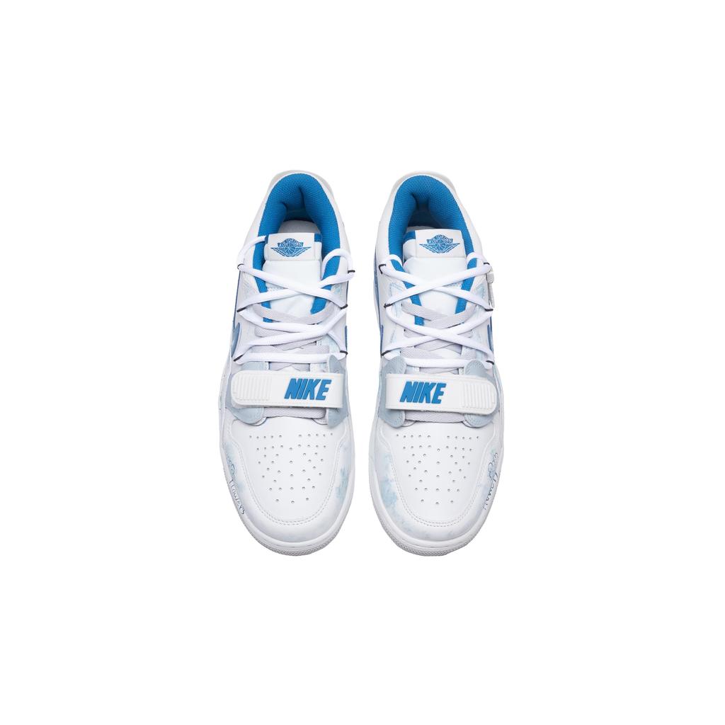 Jordan Legacy 312 Cushioning Slip Resistant Waterproof Low top Vintage Basketball Shoes Men's White Blue HJ3480-140(Team348-)