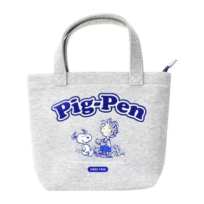 Mini Bag Lunch Bag Mini Tote Bag Tote Back Sweatshirt with Zipper 0302 Gray [Snoopy] Women's (SPZ-2873)