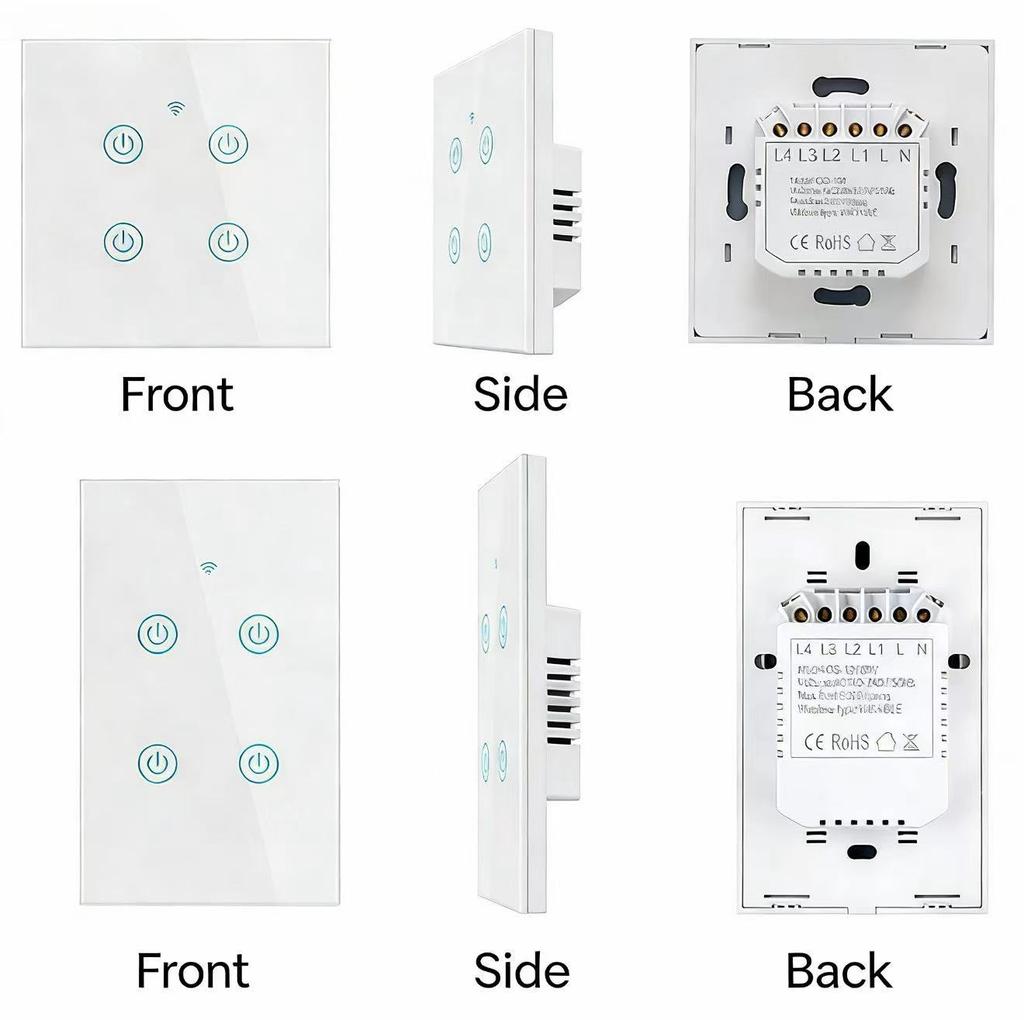 EU Standard for Smart WiFi Touch Wall Switch with Voice Control 220V 1 Outlet