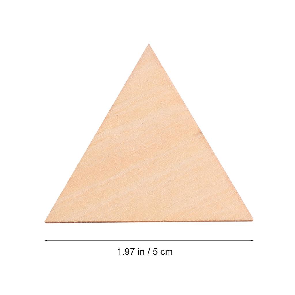 60Pcs Wooden Triangle Slices Unfinished Craft Supplies Smooth Natural Wood Pieces for DIY Home Decor Painting Projects